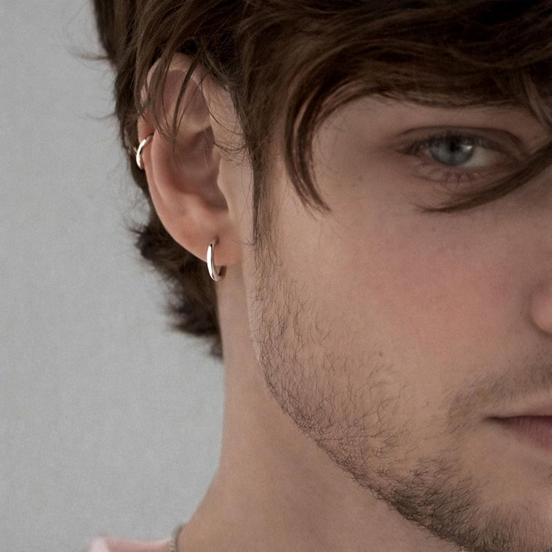 Poxtex Small Gold Huggie Hoop Earrings Set for Women Men Hypoallergenic 14K Plated Stack Cartilage Earrings, Multiple Piercing Lightweight Mini Thin Cute Dainty Trendy Jewelry Set Christmas Gifts for Women - Image 3